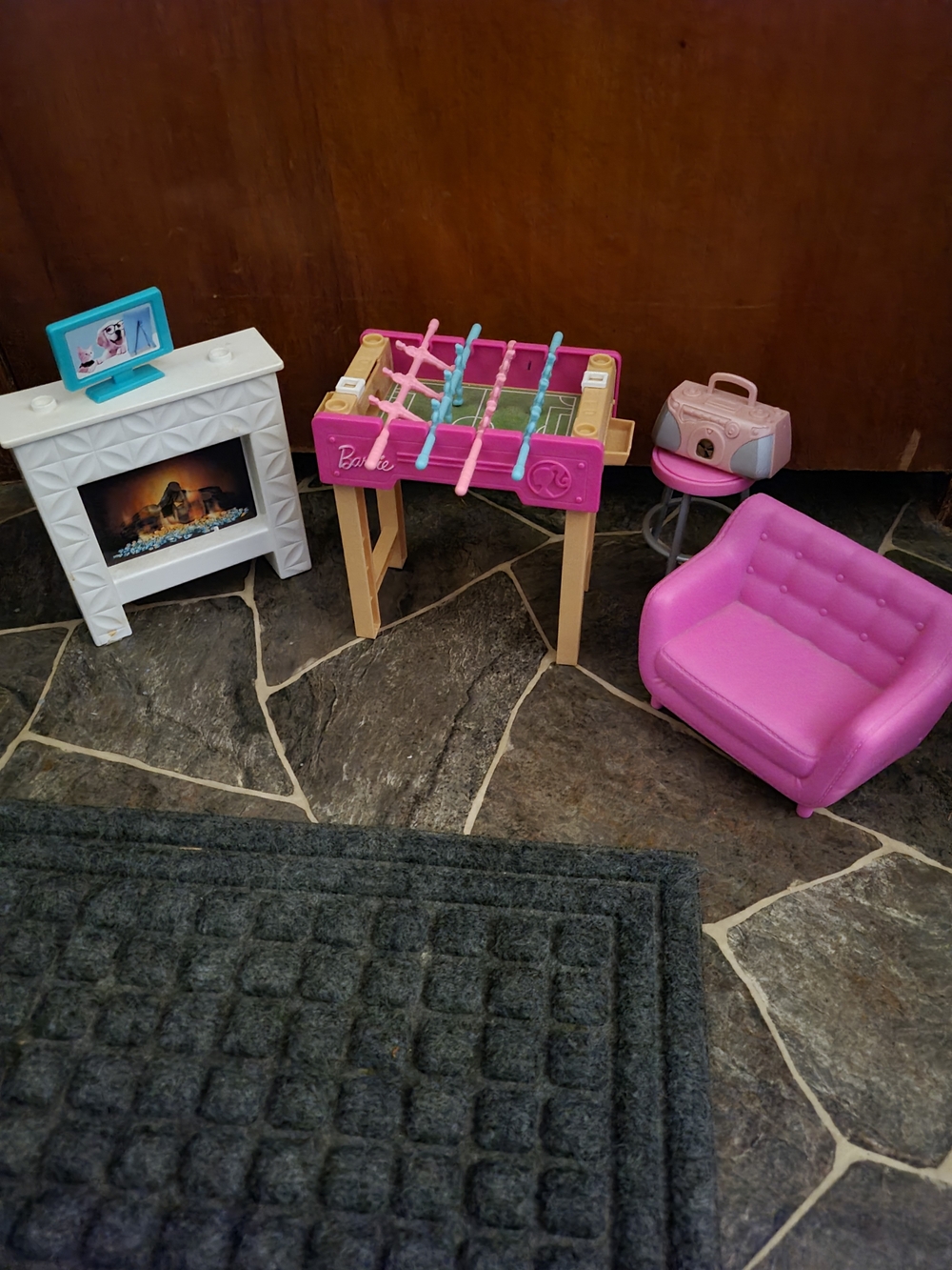 Barbie Pink Foosball & Living Room Accessories Set